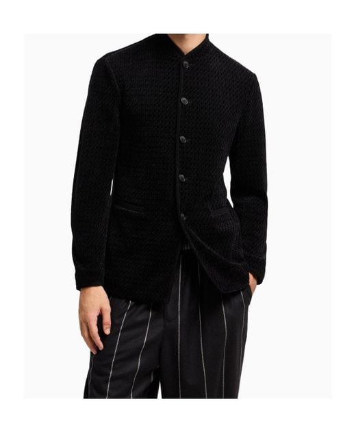 Giorgio Armani Black Single Breasted Jacket for men