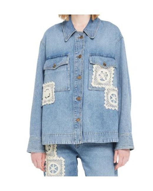 Alanui Blue Islands Diary Denim Overshirt