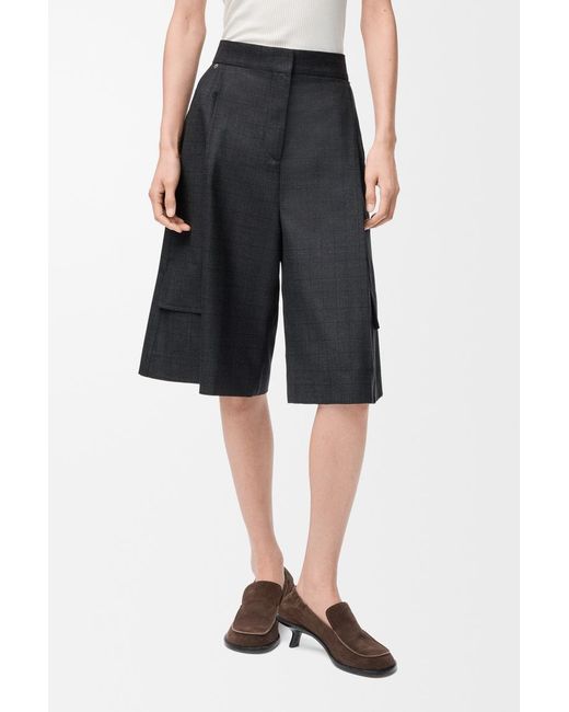 Loewe Black Check-Pattern Cargo Shorts