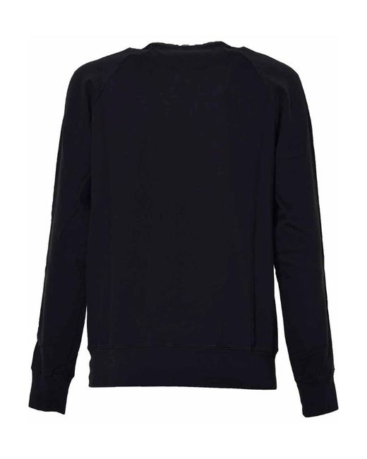 C P Company Blue Logo-Print Crew-Neck Sweatshirt for men