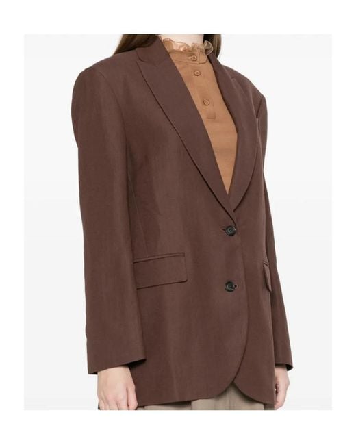 Brunello Cucinelli Brown Button Single-Breasted Blazer