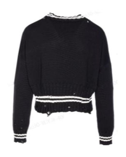 Marni Blue Distressed Crewneck Knitted Jumper