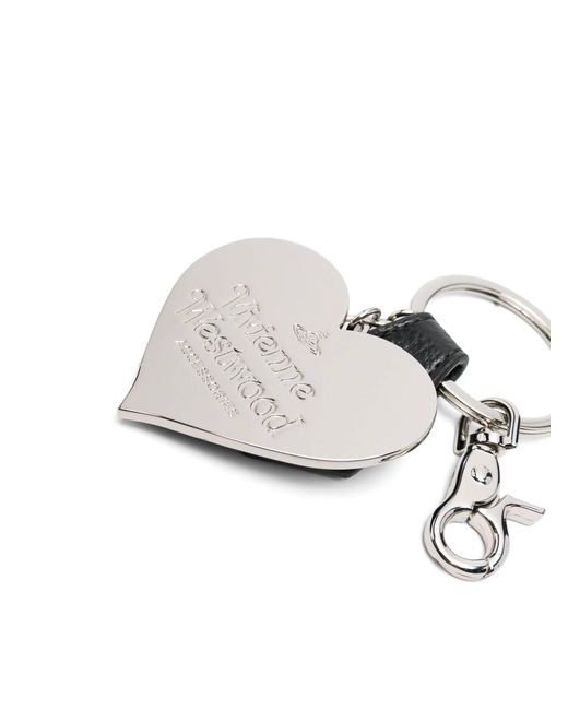 Vivienne Westwood Multicolor Mirror Heart Orb Keyring