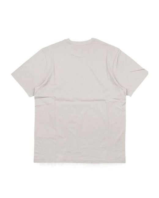 C P Company White Logo Printed Crewneck T-Shirt for men
