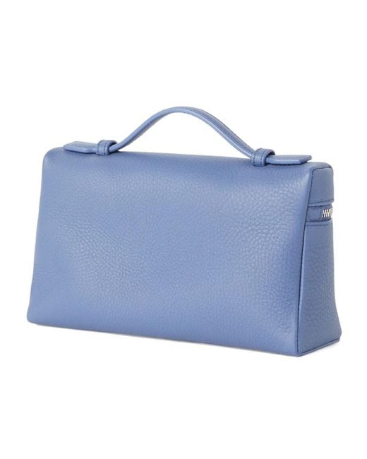 Loro Piana Blue Extra Pocket L19 Zipper Crossbody Bag