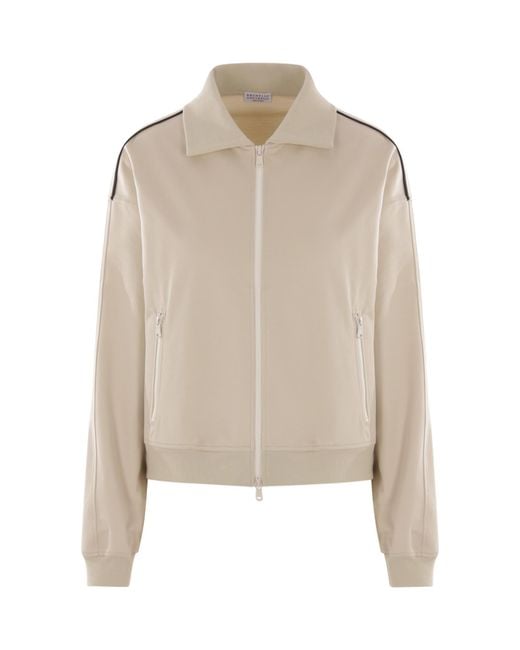 Brunello Cucinelli Natural Couture Interlock Zipped Sweatshirt
