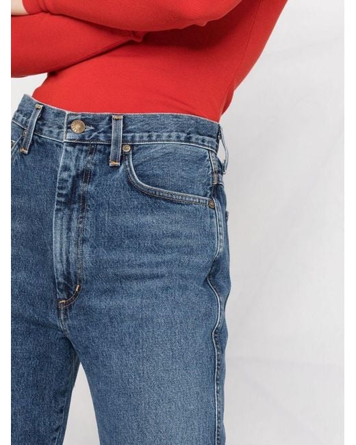 Agolde Blue Kick High-Waisted Jeans