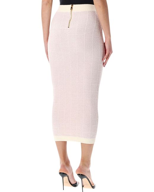 Balmain Multicolor Buttoned Tweed Skirt
