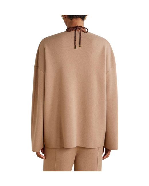 Allude Brown Wool And Cashmere-Blend Sweater