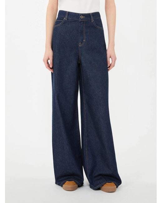 Weekend by Maxmara Blue Five-Pockets Wide-Leg Jeans