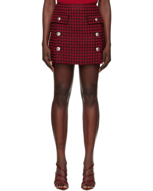 Versace Red Checked Mini Skirt