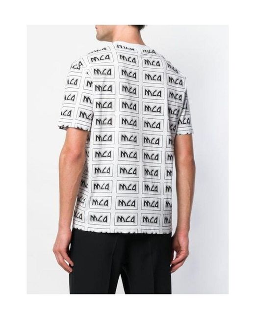 McQueen White Printed Logot-Shirt for men