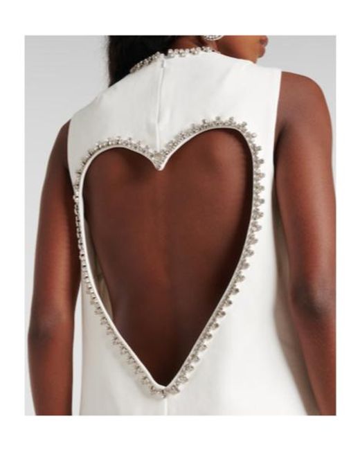 Area White Embellished Minidress
