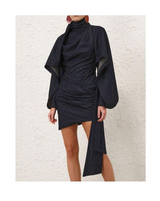 Zimmermann Blue Valiant Draped Denim Mini
