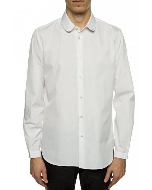 Saint Laurent White Peter Pan Collar Shirt for men