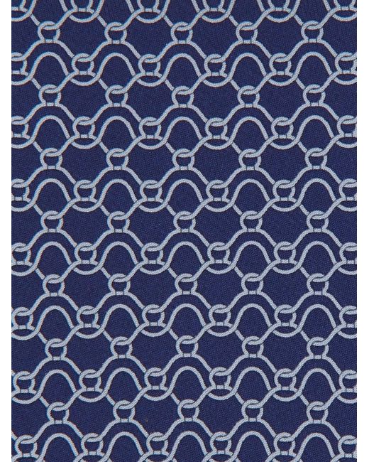 Ferragamo Blue Wavy Printed Tie for men