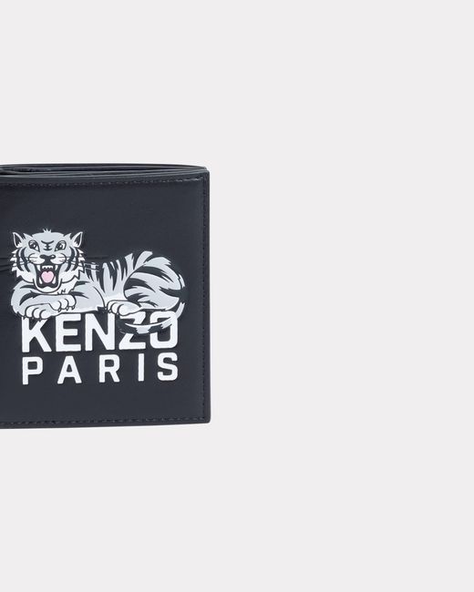 KENZO Black Varsity Logo Detailed Mini Wallet for men