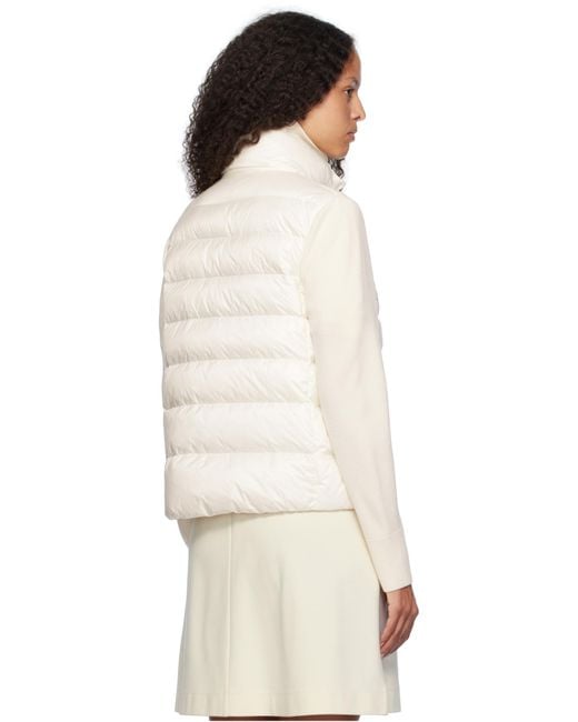 Moncler White Logo Patch Zip-Up Jacket