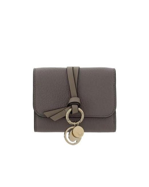 Chloé Gray Chloé Logo Plaque Tri-Fold Wallet