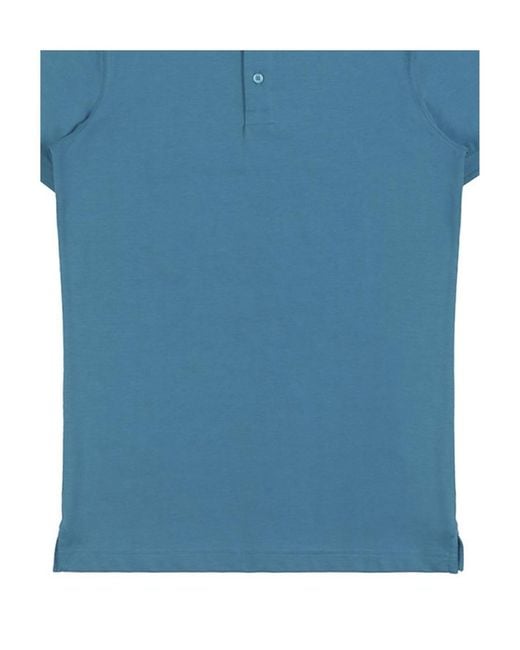 Burberry Blue Logo Short-Sleeved Polo Shirt for men