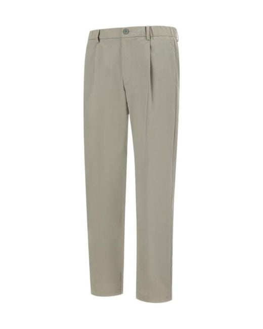 Herno Gray Button Detailed Tapered Trousers for men