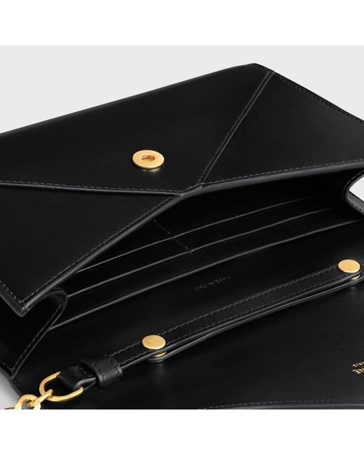 Céline Black Envelope Wallet On Chain