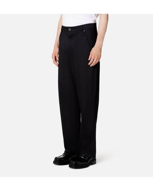 AMI Blue Straight-Leg Trousers for men