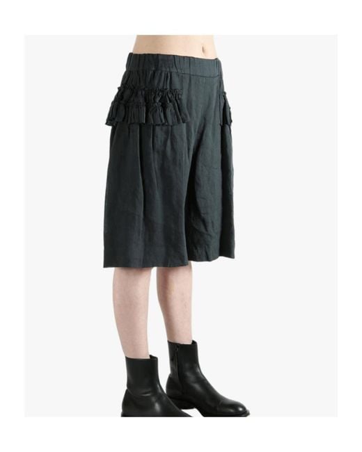 Dries Van Noten Black Ramie Culottes
