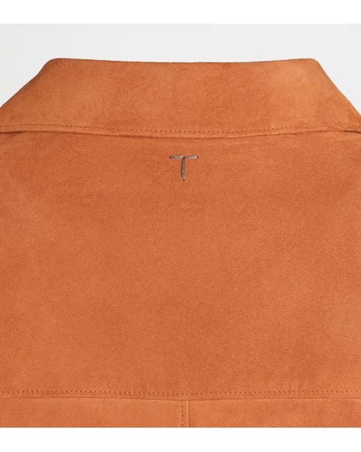 Tod's Orange Long-Sleeved Shirt Jacket for men