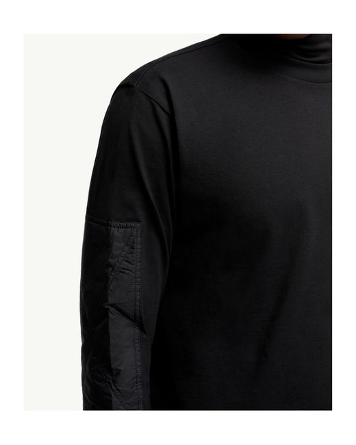 Moncler Blue Logo Cotton Long Sleeve T-Shirt for men