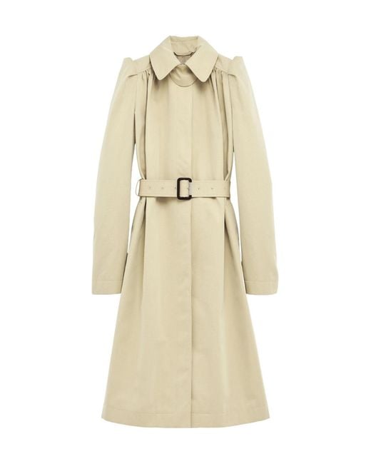 McQueen Natural Pleated Belted Trench Coat