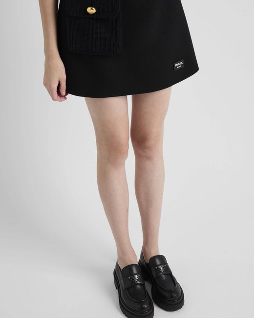 Prada Black Triangle-Logo Slip-On Loafers
