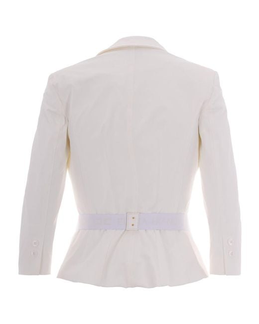 Elisabetta Franchi White Technical Bi-Elastic Jacket