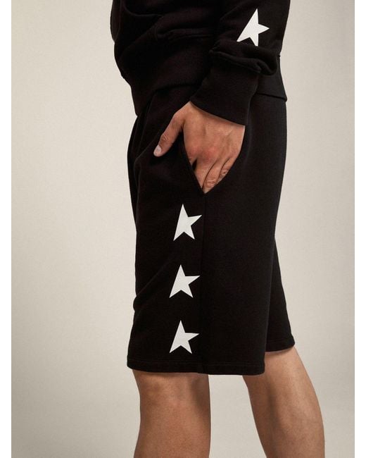 Golden Goose Deluxe Brand Black Star Printed Shorts for men