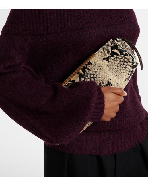 Jardin Des Orangers Purple Off-Shoulder Cashmere And Silk Sweater