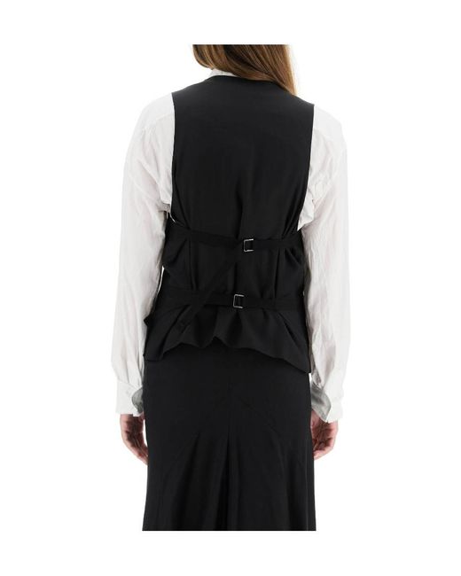 Ann Demeulemeester Black Breasted Sleeveless Suit Jacket