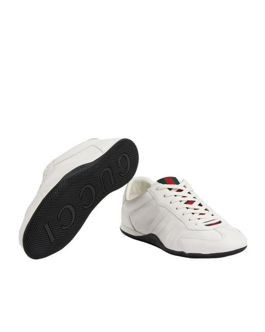 Gucci White Apos;S Shift Leather Low-Top Sneakers for men