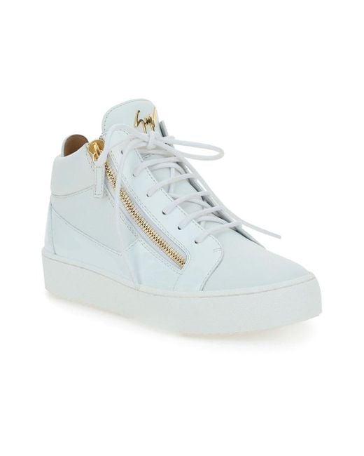 Giuseppe Zanotti Blue Side-Zip Lace-Up Sneakers for men