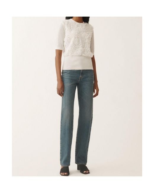 Fabiana Filippi White Ruffle-Detail Top