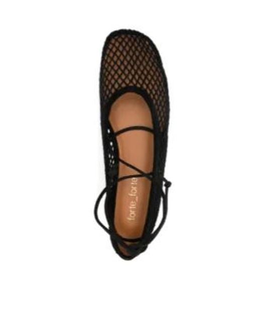 Forte_forte Black Net-Detail Ballet Flats