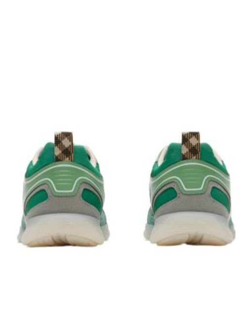Burberry Green Equestrian Knight Appliquéd Sneakers for men