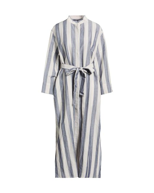 Max Mara Gray Minimalist Versatile Striped Dress