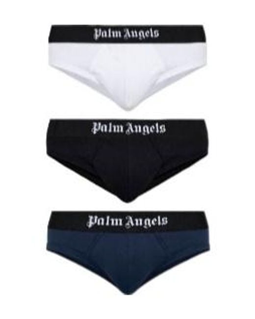 Palm Angels White Solid Color Underwear Set for men