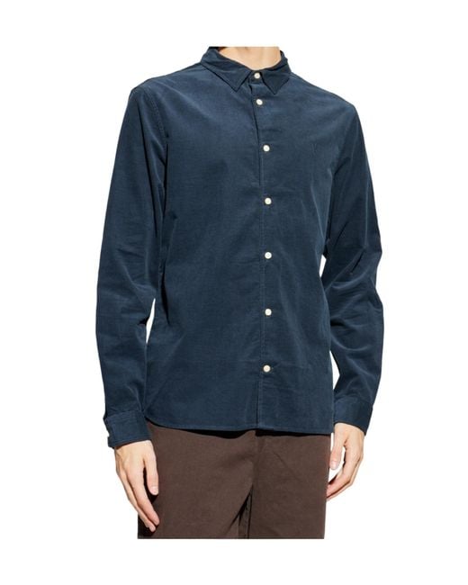 AllSaints Blue Birchwood Corduroy Shirt for men