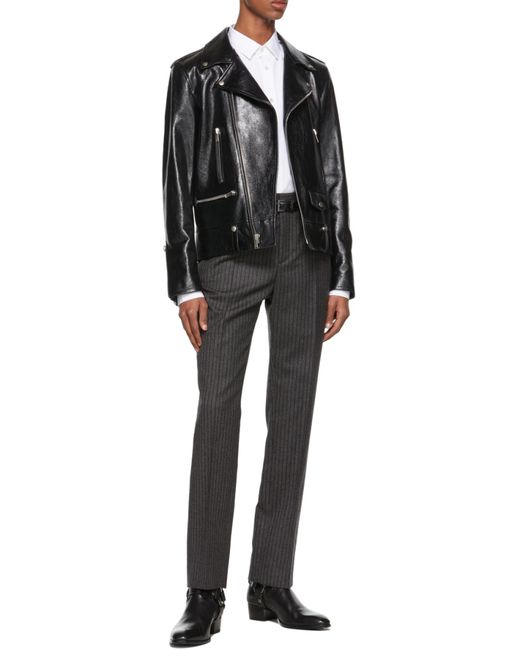 Saint Laurent White Slim Fit Long-Sleeved Shirt for men