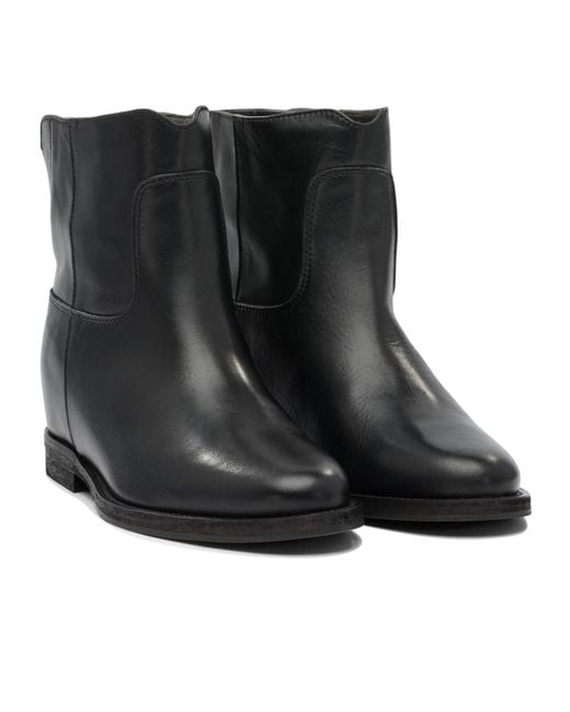 Via Roma 15 Black Round-Toe Ankle Boots