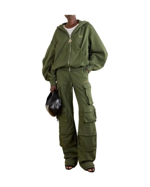 The Attico Green Cotton Tapered Cargo Pants