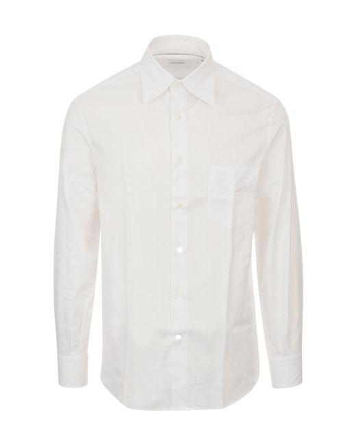 Brunello Cucinelli White Long-Sleeve Shirt for men