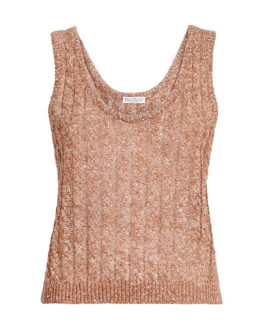 Brunello Cucinelli Brown Sleeveless Top