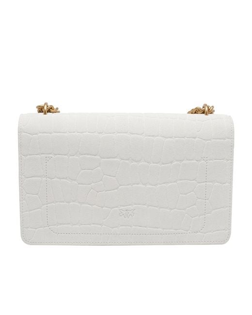 Pinko White Love Bag One Medium Crossbody Bag